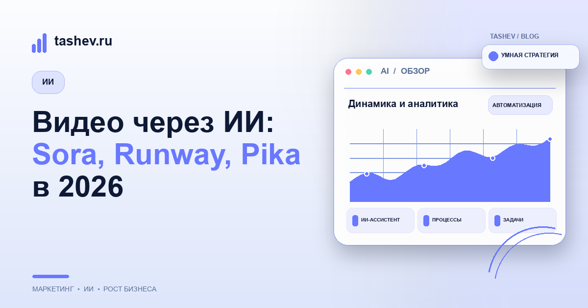 Видео через ИИ: Sora, Runway, Pika в 2026