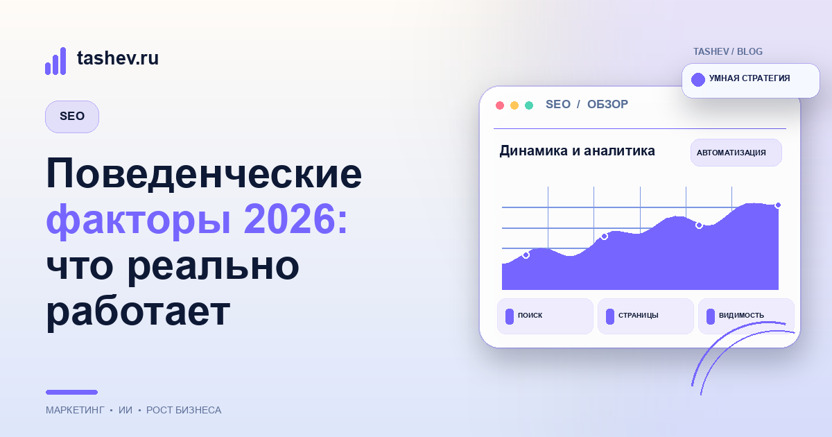 Поведенческие факторы 2026: что реально работает
