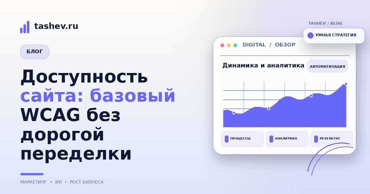 Доступность сайта: базовый WCAG без дорогой переделки: обложка статьи