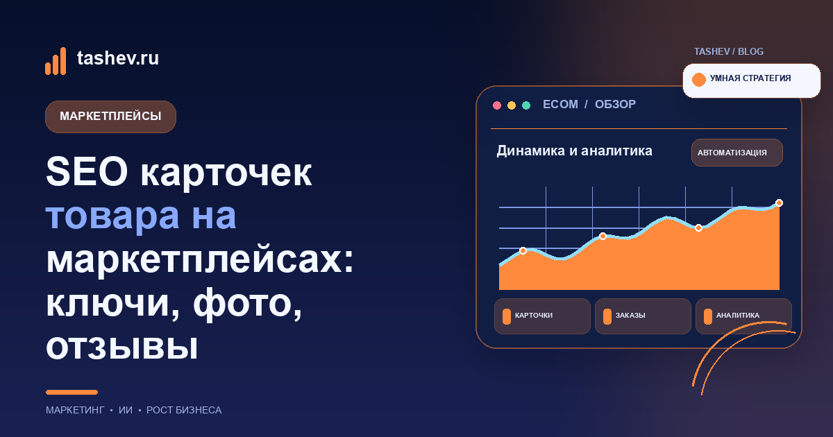 SEO карточек товара на маркетплейсах: ключи, фото, отзывы