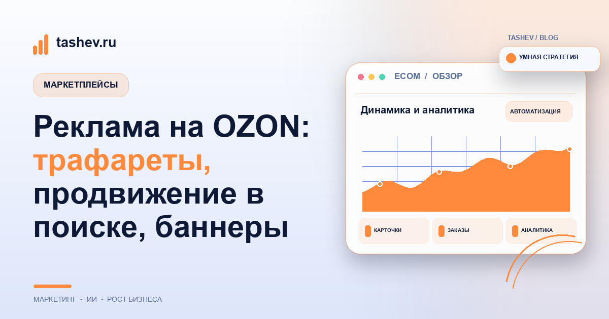 Реклама на OZON: трафареты, продвижение в поиске, баннеры