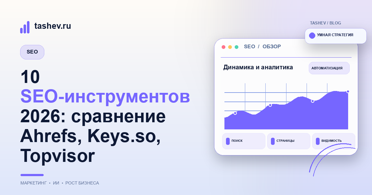 10 SEO-инструментов 2026: сравнение Ahrefs, Keys.so, Topvisor